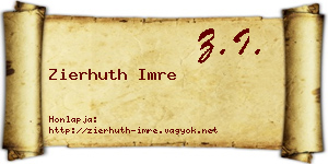 Zierhuth Imre névjegykártya